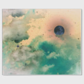 イエロースカイ包み付き黒月紙 ラッピングペーパー (フラット)