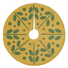 イエロースカンジナビアフォークアートクリスマスツリースカート フリース ツリースカート