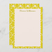 イエロースカンジナビアフォーク幾何学パーソナライズされた サンキューカード (正面/裏面)