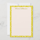 イエロースカンジナビアフォーク幾何学パーソナライズされた サンキューカード (正面)