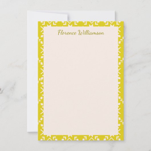 イエロースカンジナビアフォーク幾何学パーソナライズされた サンキューカード (正面)