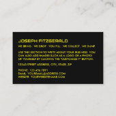 イエロースキップスキップ/ダンプスター会社 名刺 (裏面)