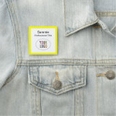 イエロースクエアバッジビジネスロゴ磁気またはピン 名札 (インサイチュ)