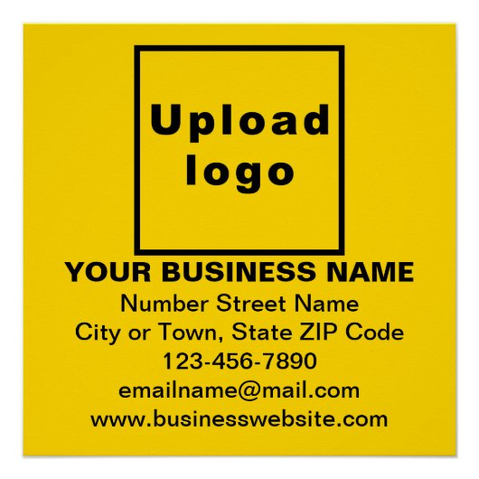 イエロースクエア光沢ポスターのビジネスブランド ポスター (正面)