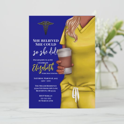 イエロースクラブスメディカルスクール卒業招待状 招待状 (スタンド正面)