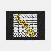 イエロースクールスポーツファンチームスピリット フリースブランケット (正面(横))