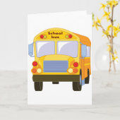 イエロースクールバスのグリーティングカード カード (黄色い花)