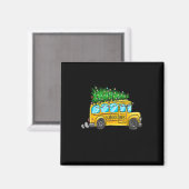 イエロースクールバスクリスマスライトツリードライバーパハ マグネット (正面/裏面)