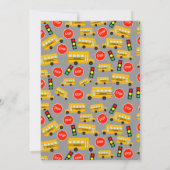 イエロースクールバスシャルボード子供の誕生日 招待状 (裏面)