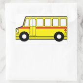 イエロースクールバスシール 長方形シール (バッグ)