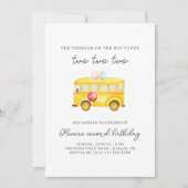 イエロースクールバストドラー誕生日招待状 招待状 (正面)