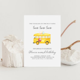 イエロースクールバストドラー誕生日招待状 招待状