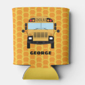 イエロースクールバスドライバーと教室先生 缶クーラー (裏面)