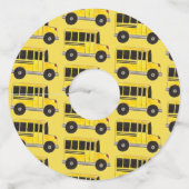 イエロースクールバスドライバー先生退職パーティー ワイングラスタグ (正面)