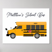 イエロースクールバスフォイル文字ウォールアートボーイズルーム 箔ポスター (正面)