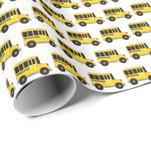イエロースクールバスプリントドライバー先生教育 ラッピングペーパー (ロールコーナー)