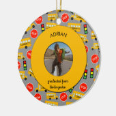 イエロースクールバス幼稚園卒業 セラミックオーナメント (左)