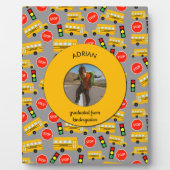 イエロースクールバス幼稚園卒業 フォトプラーク (正面)