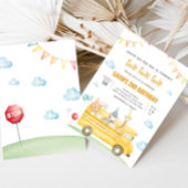 イエロースクールバス誕生日パーティー 招待状