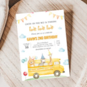 イエロースクールバス誕生日パーティー 招待状