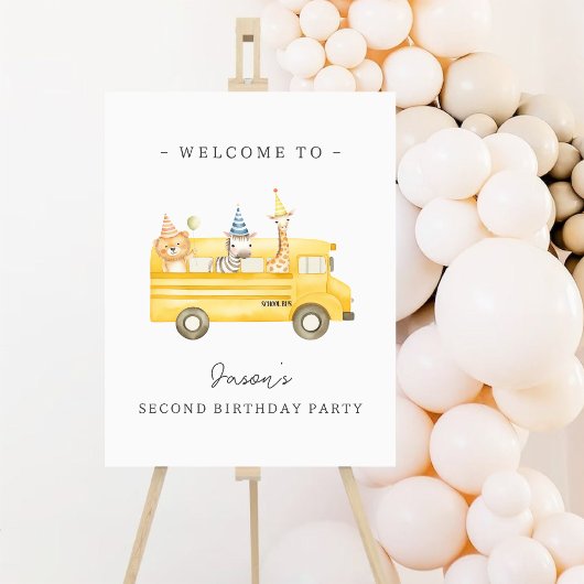 イエロースクールバス誕生日歓迎ポスター ポスター