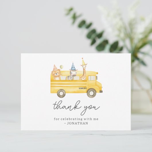 イエロースクールバス誕生日 サンキューカード (スタンド正面)