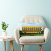 イエロースクールバス20写真カスタム文字 ランバークッション (椅子)