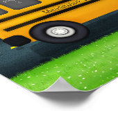 イエロースクールバス6校写真パーソナライズされた ポスター (角)