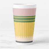 イエロースクール鉛筆先生パーソナライズされた カフェラテマグ (正面)