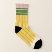 イエロースクール鉛筆先生パーソナライズされた ソックス (左内側)