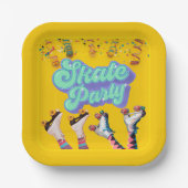 イエロースケートパーティー ペーパープレート (正面)