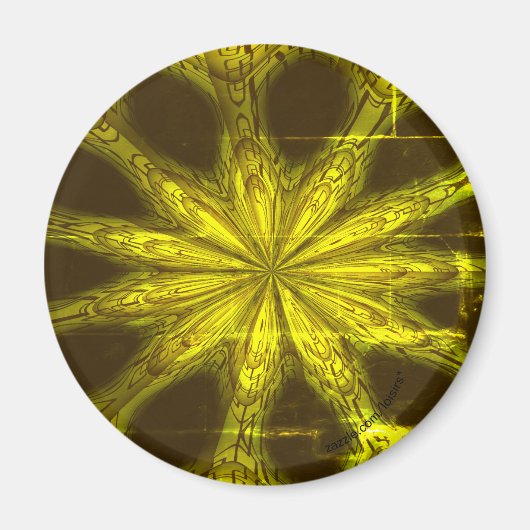 イエロースタンダード、2 1/4インチ円磁石 マグネット (正面)