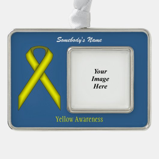 イエロースタンダードRbn Tmpl(H-O) by Kenneth Yoncich シルバープレートフレームオーナメント (正面)