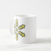 イエロースターのキラキラ雪の結晶 コーヒーマグカップ (正面左)