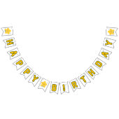イエロースターよくはしゃぐカスタマイズ可能誕生日 バンティングフラッグ (全)