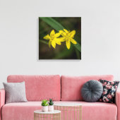 イエロースターグラスワイルドフラワー キャンバスプリント (インサイチュ (リビング))