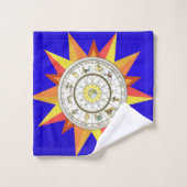 イエロースターズブルーバスルーム バスタオルセット (ウォッシュタオル)