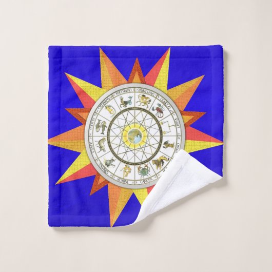 イエロースターズブルーバスルーム バスタオルセット (ウォッシュタオル)