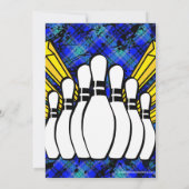 イエロースターズ写真ボーリングパーティー誕生日 招待状 (裏面)