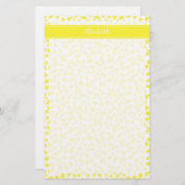 イエロースターズ白BG、イエローネームモノグラム 便箋 (正面/裏面)