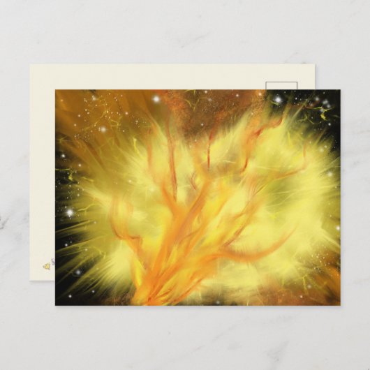 イエロースターバスト&オレンジフ絵を描レイムスHCアート ポストカード (正面/裏面)