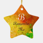 イエロースターモノグラムのマスク セラミックオーナメント (裏面)