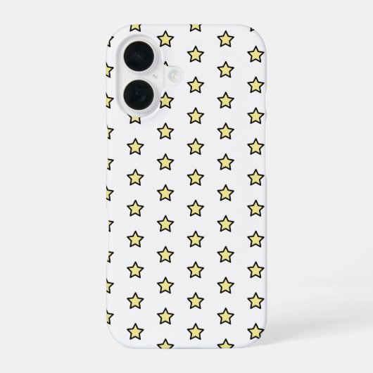 イエロースター柄 ミニマリストスターズ iPhone 16ケース (裏面)