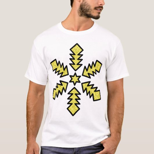 イエロースター グリッター スノーフレーク Tシャツ (正面)