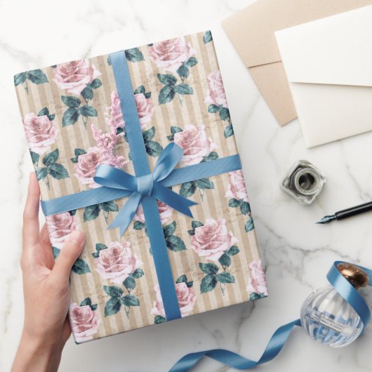 イエローストライプとピンクティーバラすべての行事 ラッピングペーパー (ギフト)