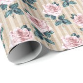 イエローストライプとピンクティーバラすべての行事 ラッピングペーパー (ロールコーナー)