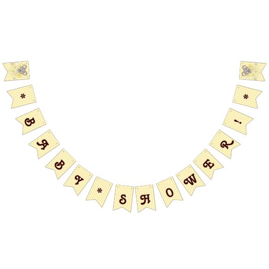 イエローストライプコアラベビー男女兼用シャワー バンティングフラッグ (全)