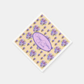 イエローストライプシャビーシックフローラサービエットナプキンス スタンダードカクテルナプキン (角)