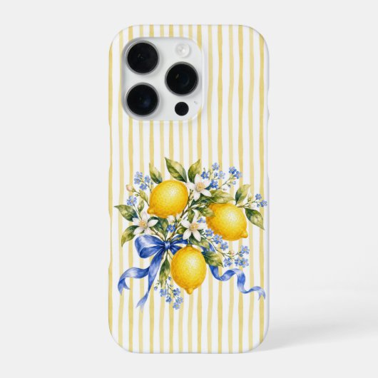 イエローストライプスブルーレモン iPhoneケース (裏面)