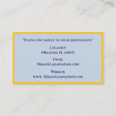 イエローストライプズ商業機機船長パイロット 名刺 (裏面)